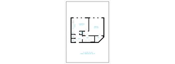 A black and white floor plan of a studio apartment.