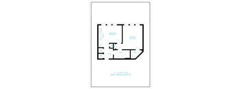 A black and white floor plan of a studio apartment.