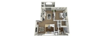 Santa Anita floor plan image - 1 bed 1 bath - 805 sqft