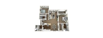Sant Cruz floor plan image - 2 bed 2 bath - 1076 sqft