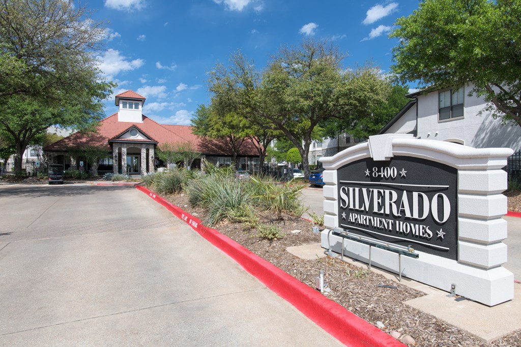a building with a sign that says silverado