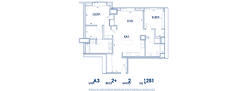 A blueprint of a house layout with labeled rooms and dimensions.