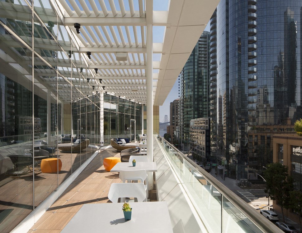 sky decks with wifi, outlets, and café seating