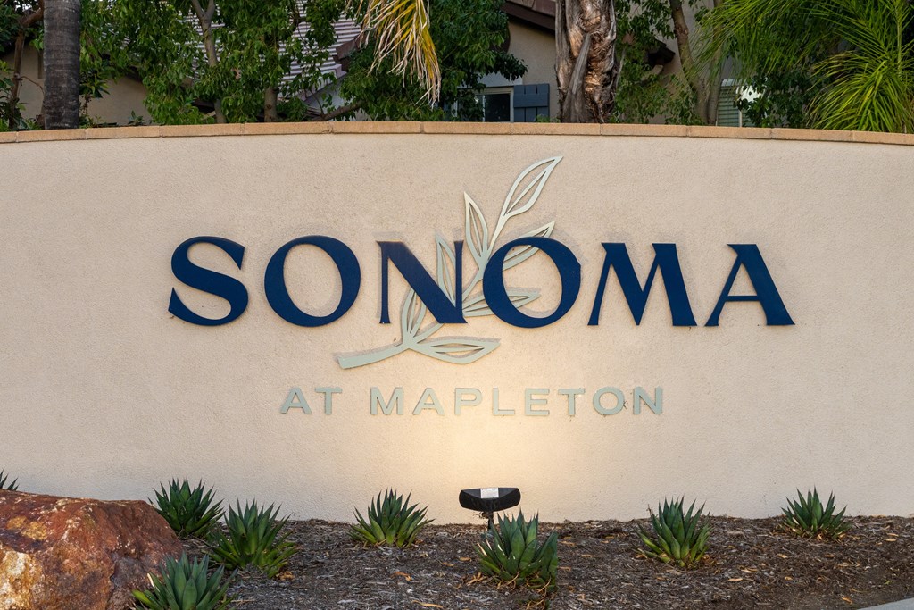 A wall sign that says Sonoma at Mapleton.