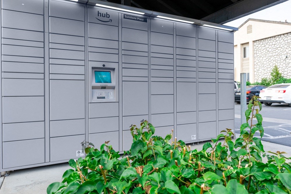 Amazon lockers at Sunstone Place, Riverside, CA