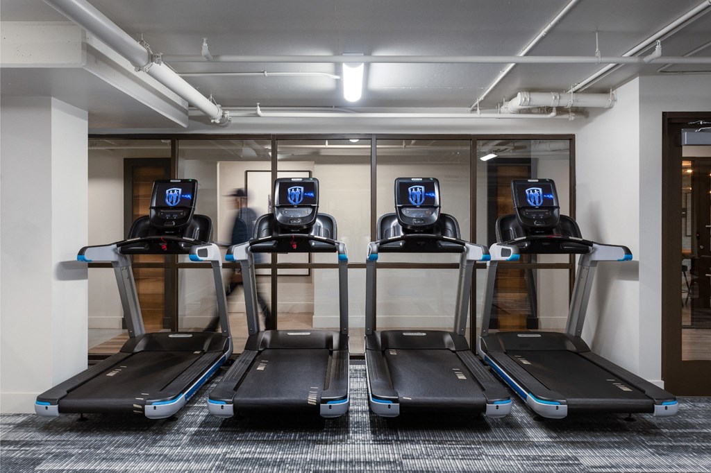 resident fitness center with treadmill