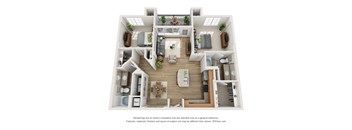 2 bed 2 bath floor plan 1089 square feet at Terracina, Broomfield