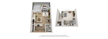 1 bed 1 bath floor plan 844-1055 square feet at Terracina, Broomfield, CO