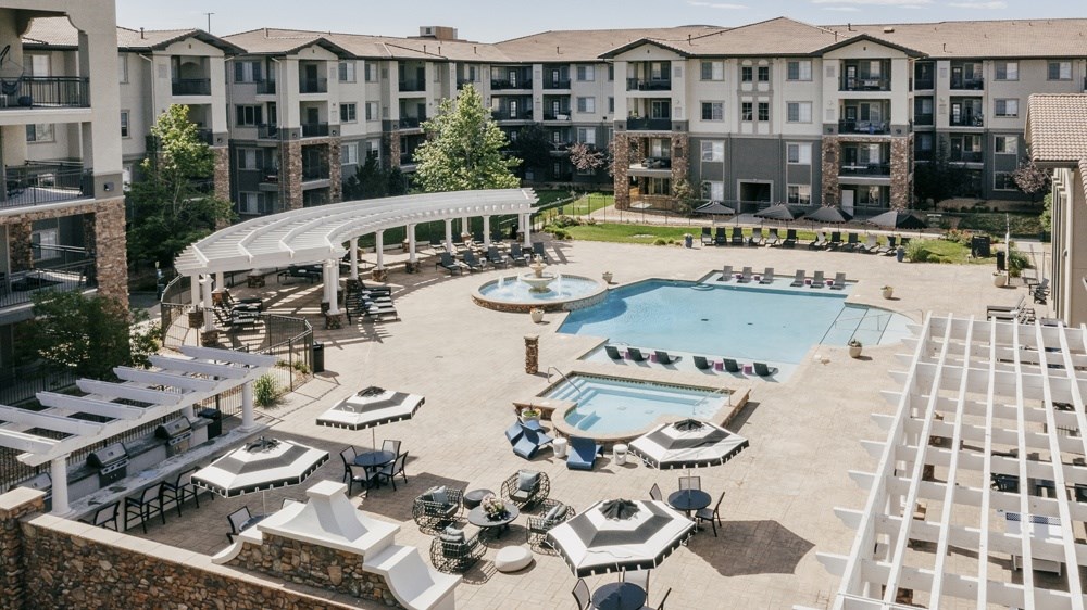 A large outdoor pool area at Terracina, Broomfield