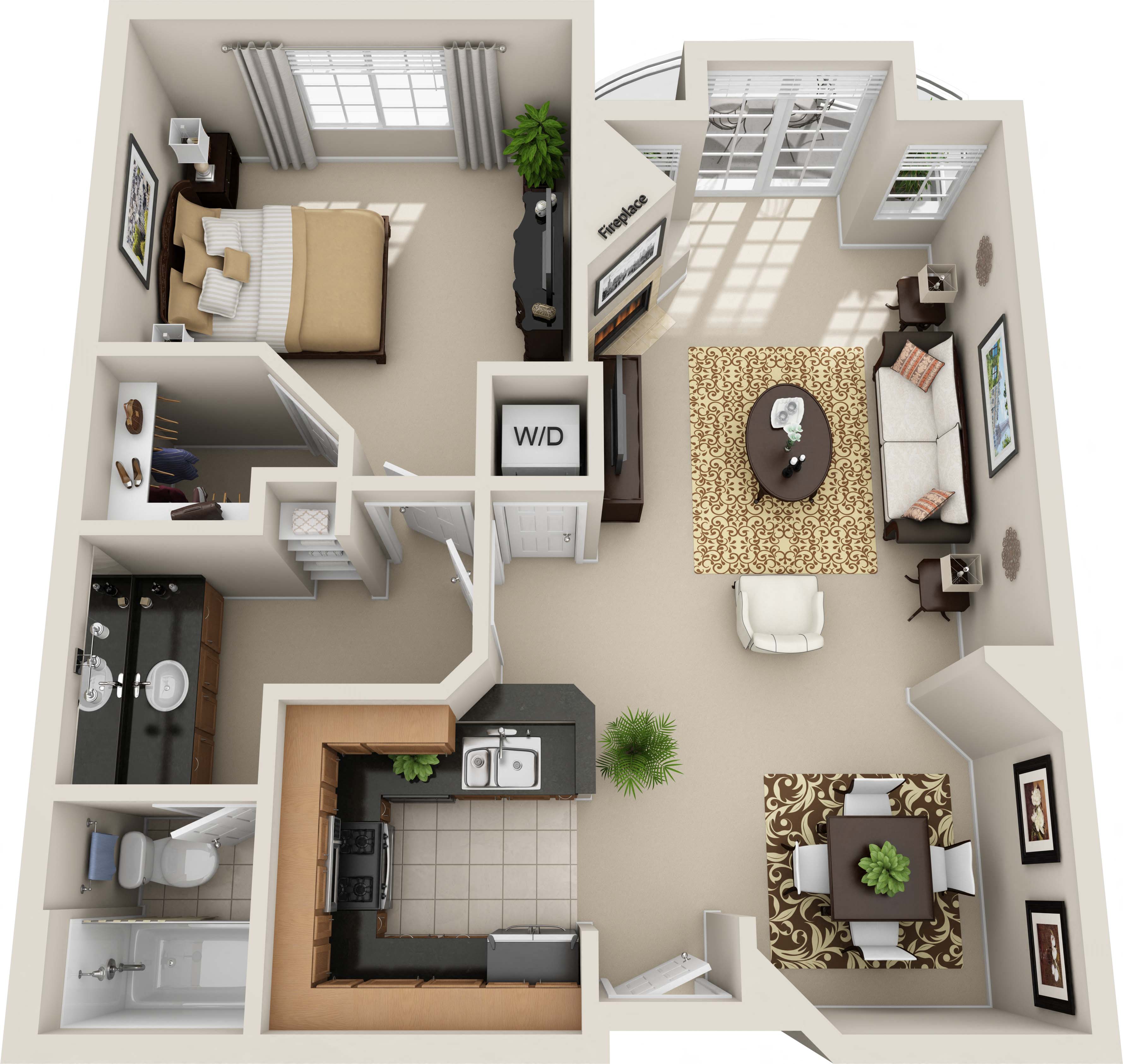 One Bedroom A_730 Square Feet at The Preston Miracle Mile Apartments, Los Angeles, CA, California, 90036