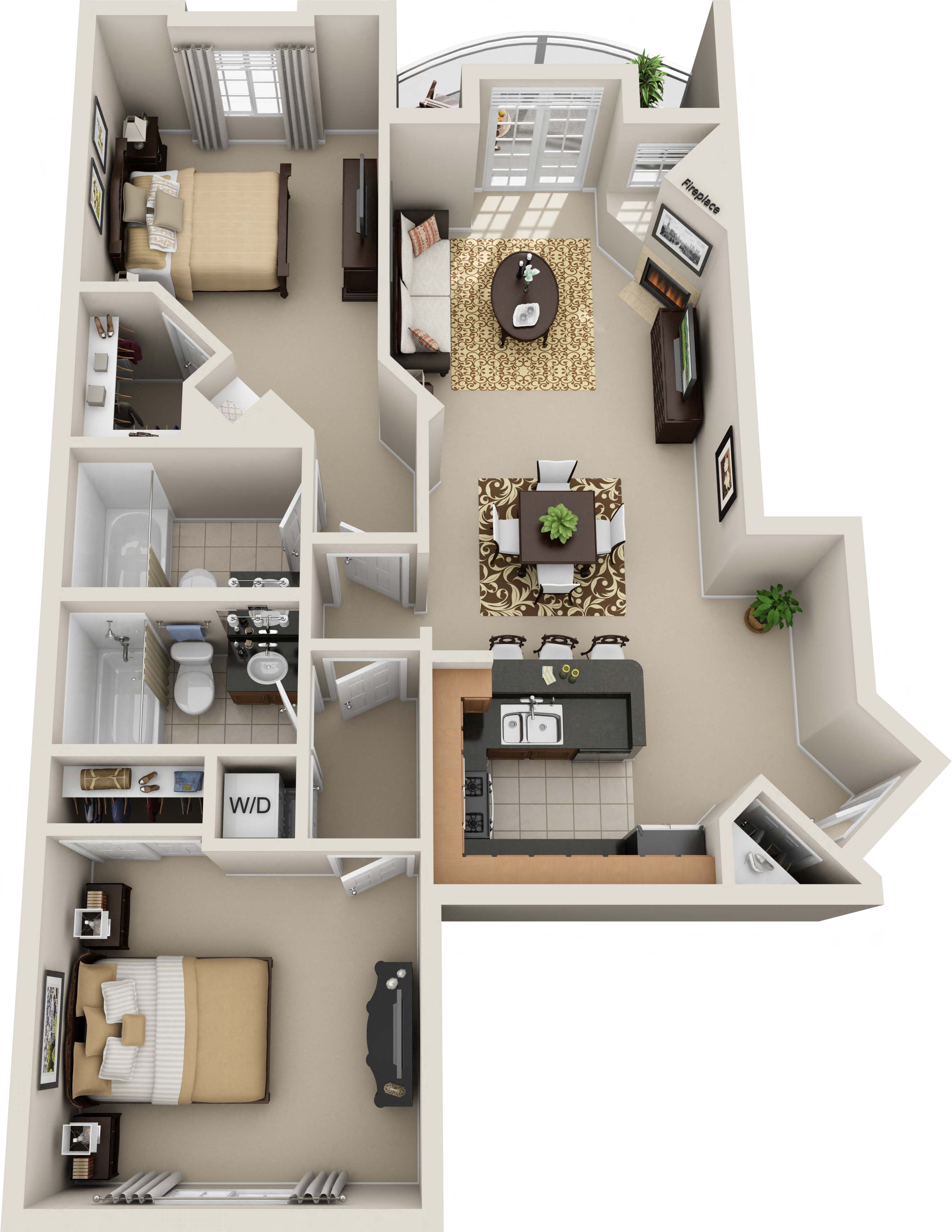 Two Bedroom A_930 Square Feet at The Preston Miracle Mile Apartments, Los Angeles, CA, 90036