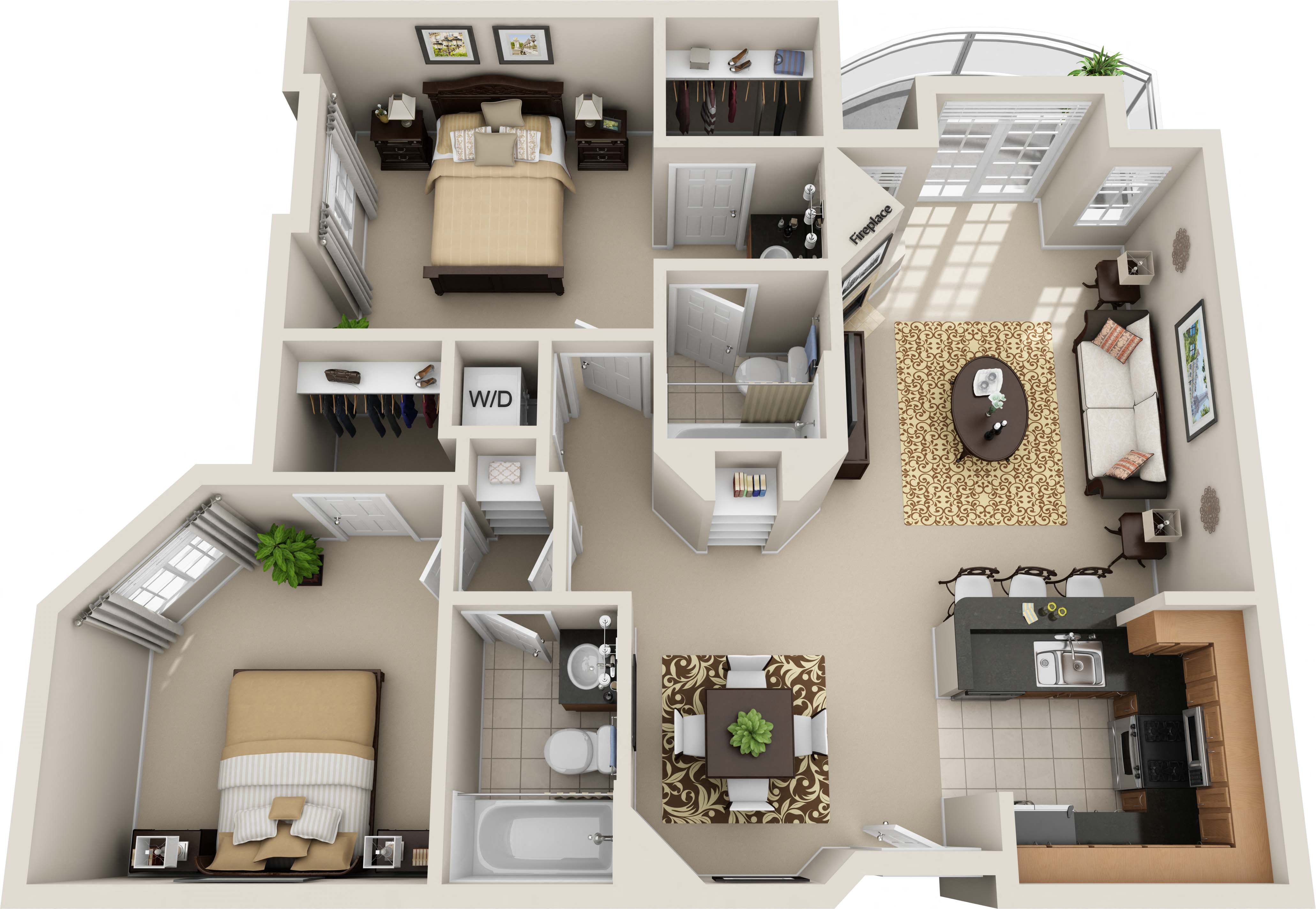 Two Bedroom B_945 Square Feet at The Preston Miracle Mile Apartments, Los Angeles, CA