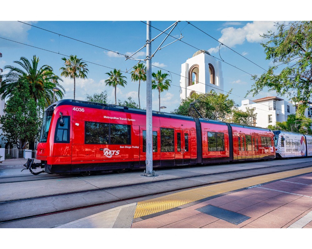 san diego MTS trolley at The Promenade Rio Vista, California