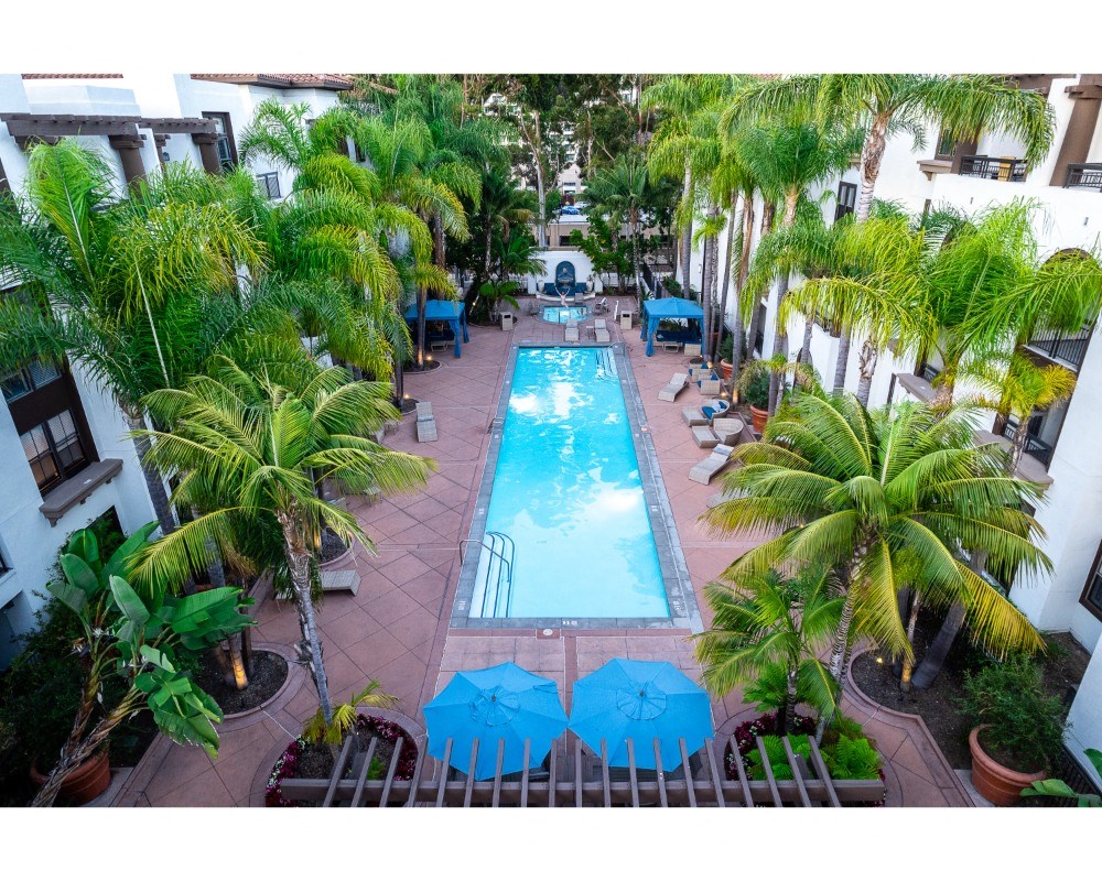 aerial view of promenade rio vista pool at The Promenade Rio Vista, San Diego, 92108