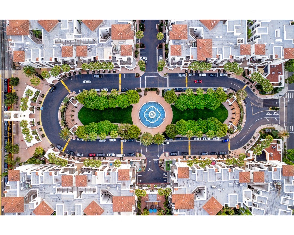 birds eye view of promenade rio vista landscape and buildings at The Promenade Rio Vista, San Diego, CA