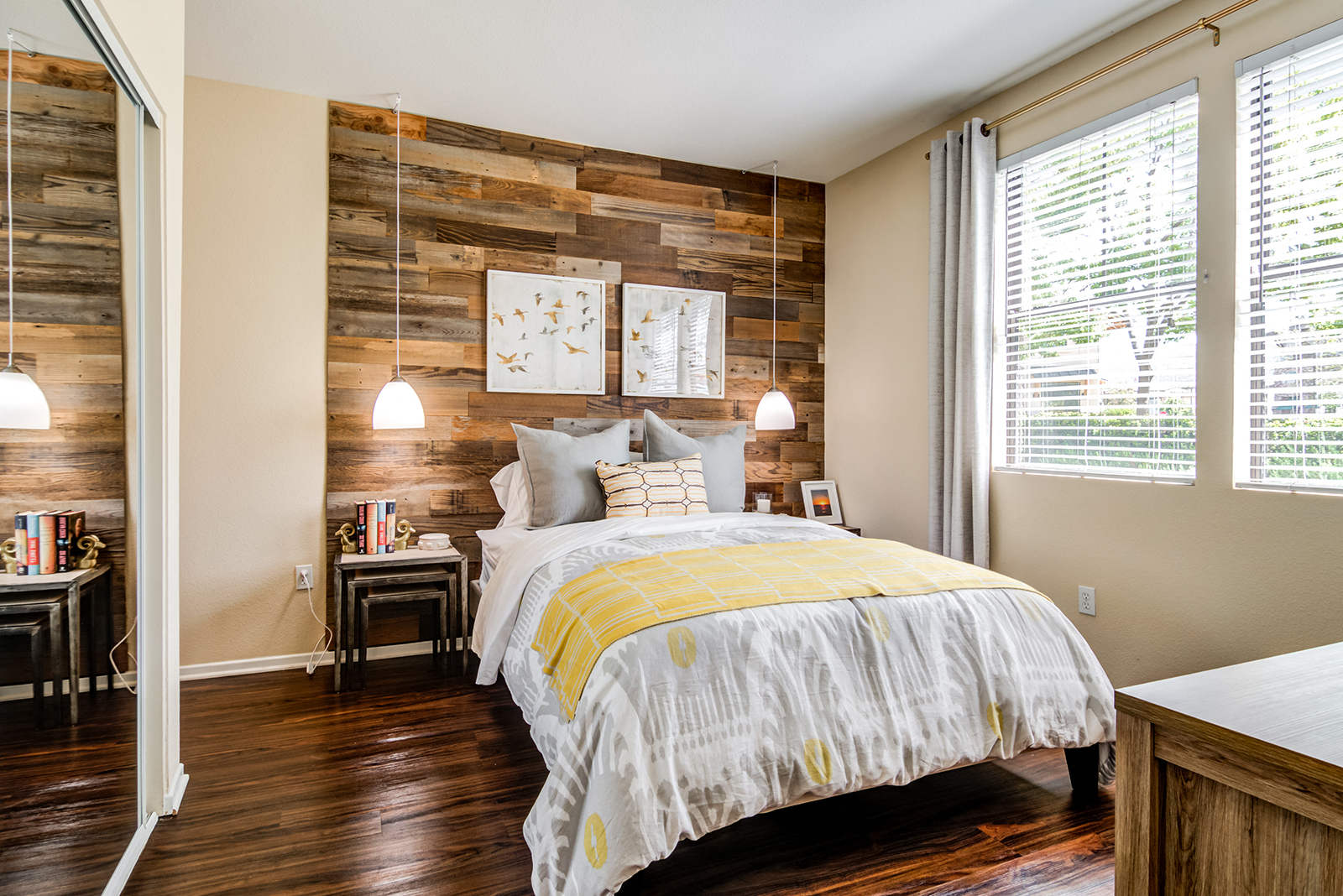 Bedroom with windows