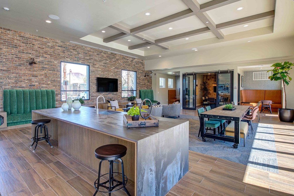 our apartments showcase a beautiful kitchen and living room