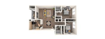 Chestnut Floor Plan at Verandas Apartments, West Covina