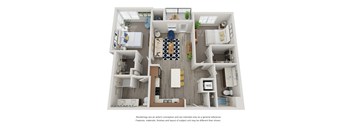 B2 - 2 Bed 2 Bath - 1114 sqft