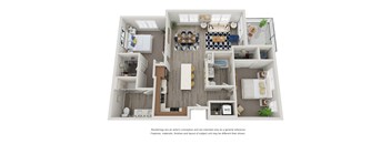 B3 - 2 Bed 2 Bath - 1206 sqft