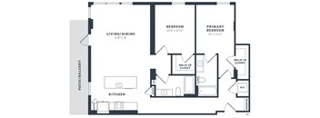 a floor plan of a house with a bedroom and a living room