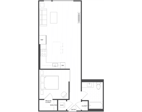 A2.3 - Jr 1 Bed 1 Bath - 643 sqft