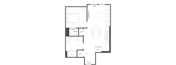 A4.1 - Jr 1 Bed 1 Bath - 612 sqft