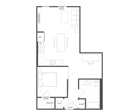 A5.1 - 1 Bed 1 Bath - 711 sqft
