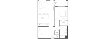 B6.1C - 1 Bed 1 Bath - 837 sqft