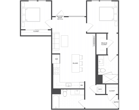 C2.1 - 2 Bed 2 Bath - 977 sqft