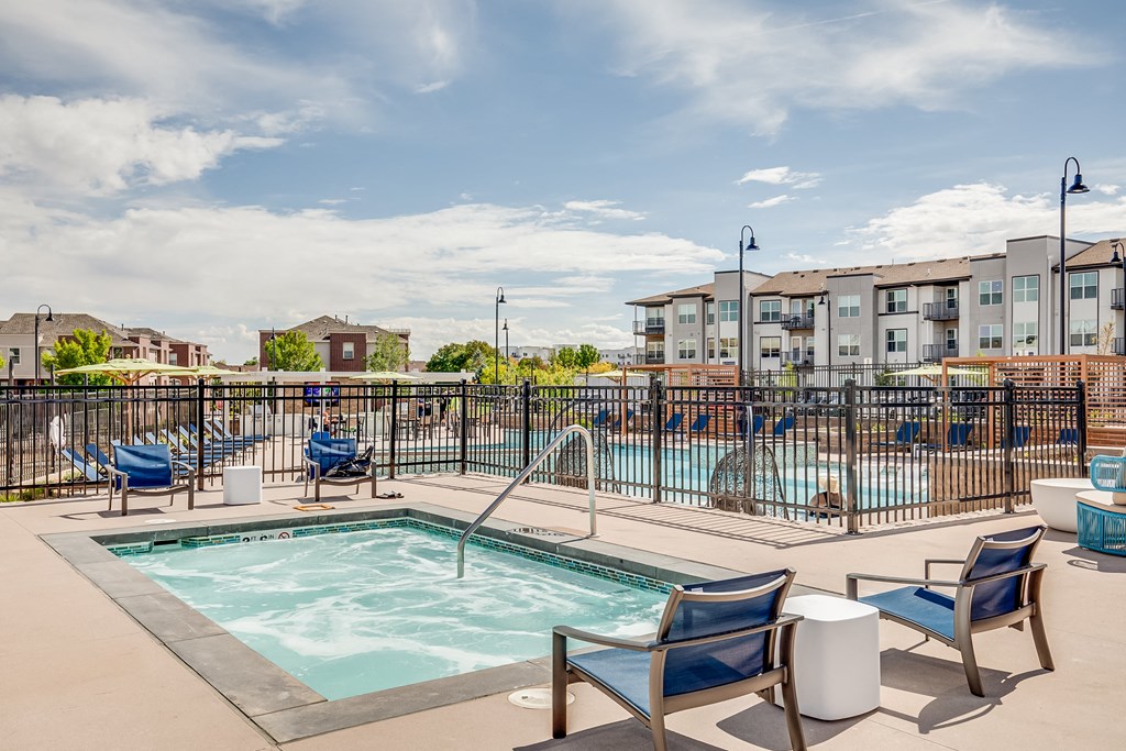 outdoor hot tub spa and lougne chairs