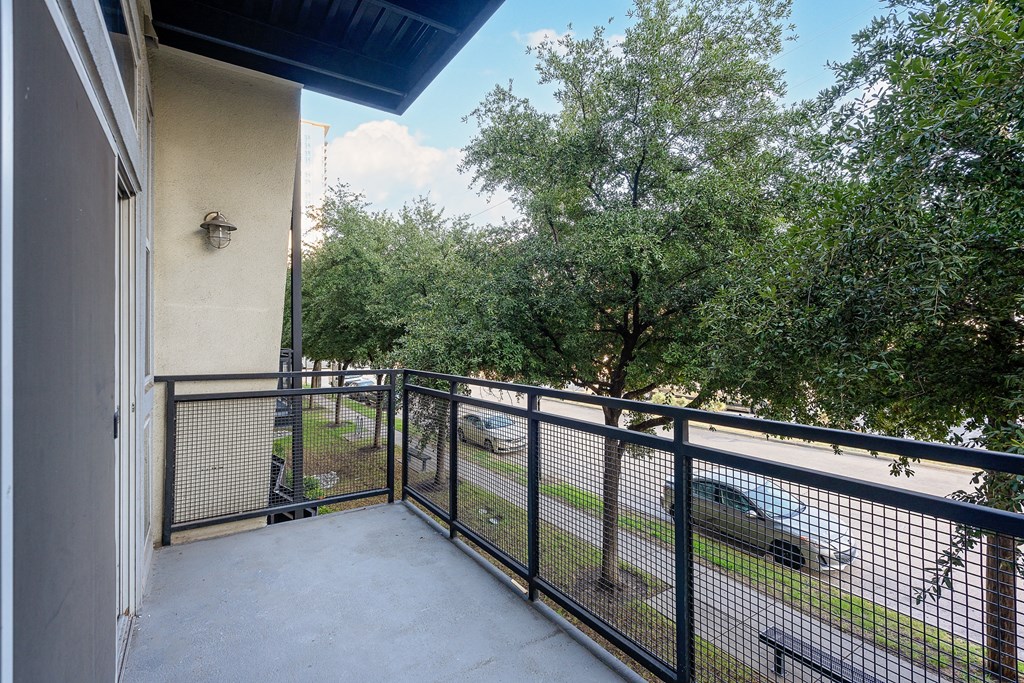 balcony from apartment at Trend Design District, Texas
