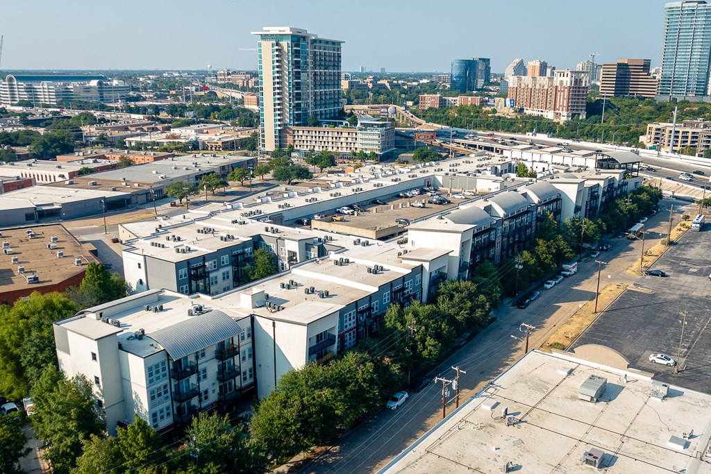 a view of the city from the top of a building at Trend Design District, Dallas, TX