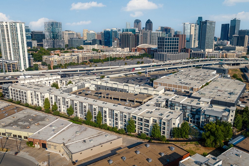 a view of downtown from the top of a skyscraper at Trend Design District, Dallas, 75207