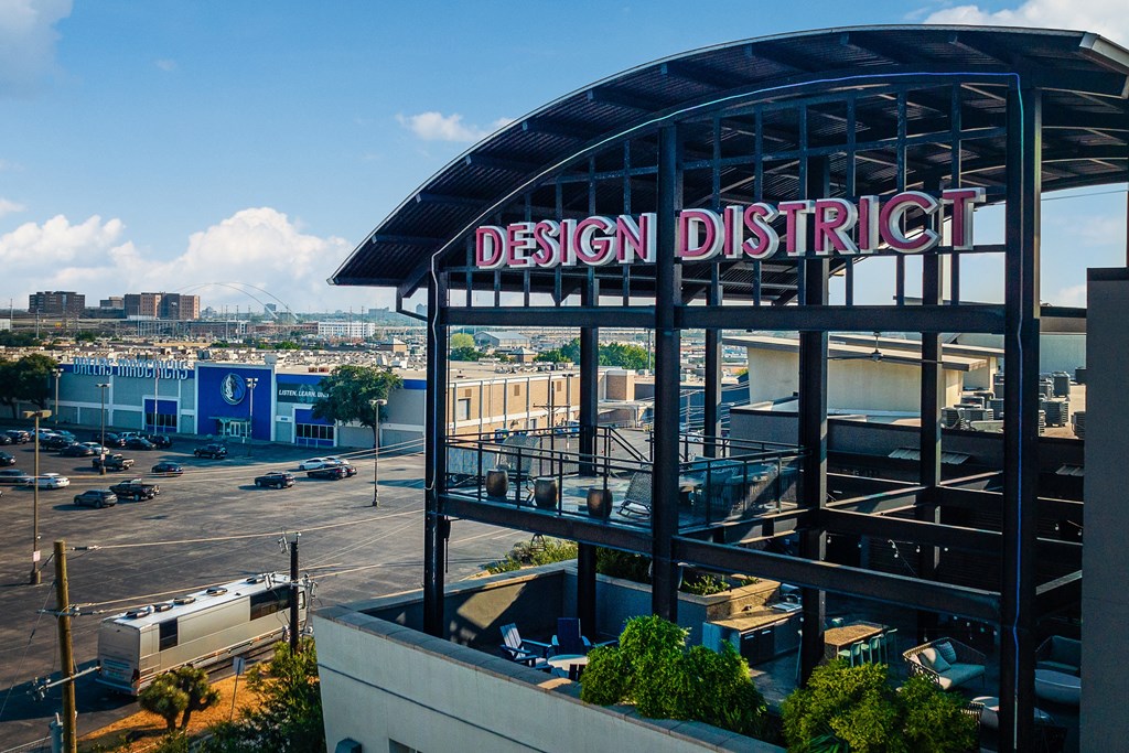 a view of the design district from the top of the building at Trend Design District, Dallas, TX 75207