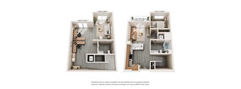 LW1_TH Combined Floor Plan at Trestle, California, 91016
