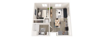 a floor plan of a 1 bedroom apartment
