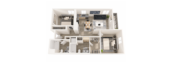 bedroom floor plan an in 3d