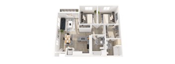 a floor plan of a 3 bedroom apartment