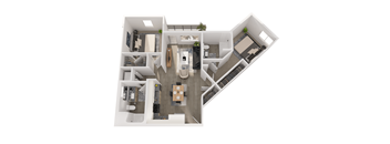 two bedroom floor plan apartment with balcony