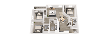 a floor plan of a two bedroom apartment with a living room and dining room