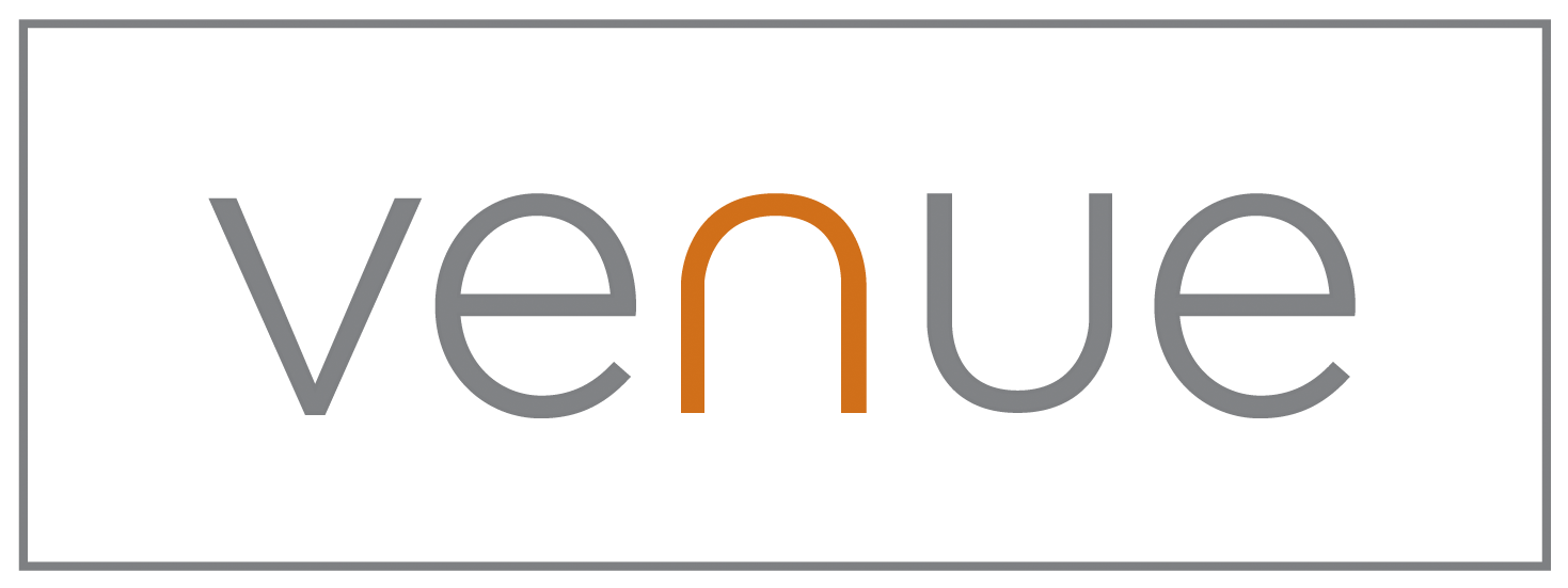 a green background with the word venus written in grey and an orange line in the middle at Venue, San Francisco, CA