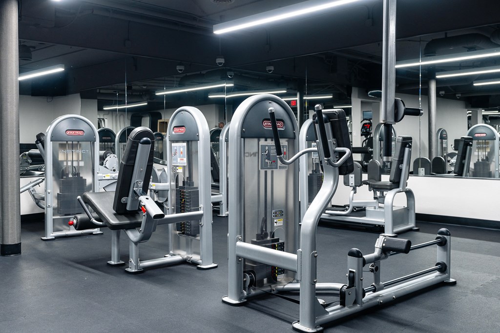 Gym with various equipment
