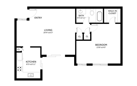 1Bed 1Bath at Verandas Apartments, West Covina, CA, 91791