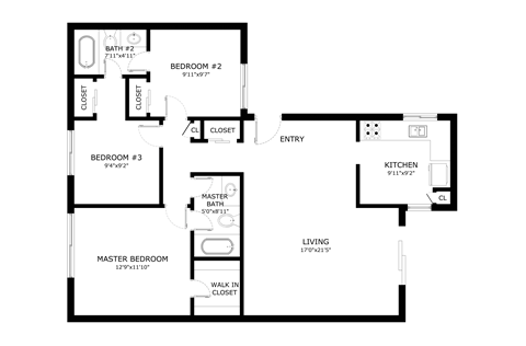 3Bed 2Bath_A at Verandas Apartments, West Covina, 91791