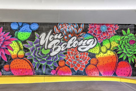 a mural on the side of a building