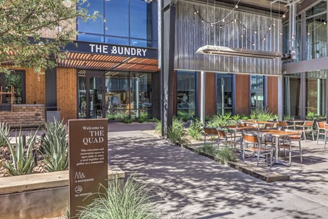 The Sundry entrance with outside seating