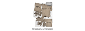 a 1 bedroom floor plan  503 sq ft
