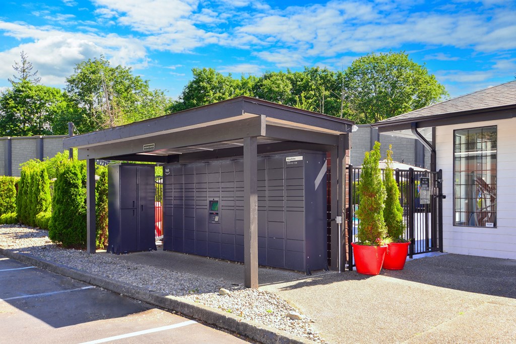 Package lockers at Woodlake Apartments, Kirkland