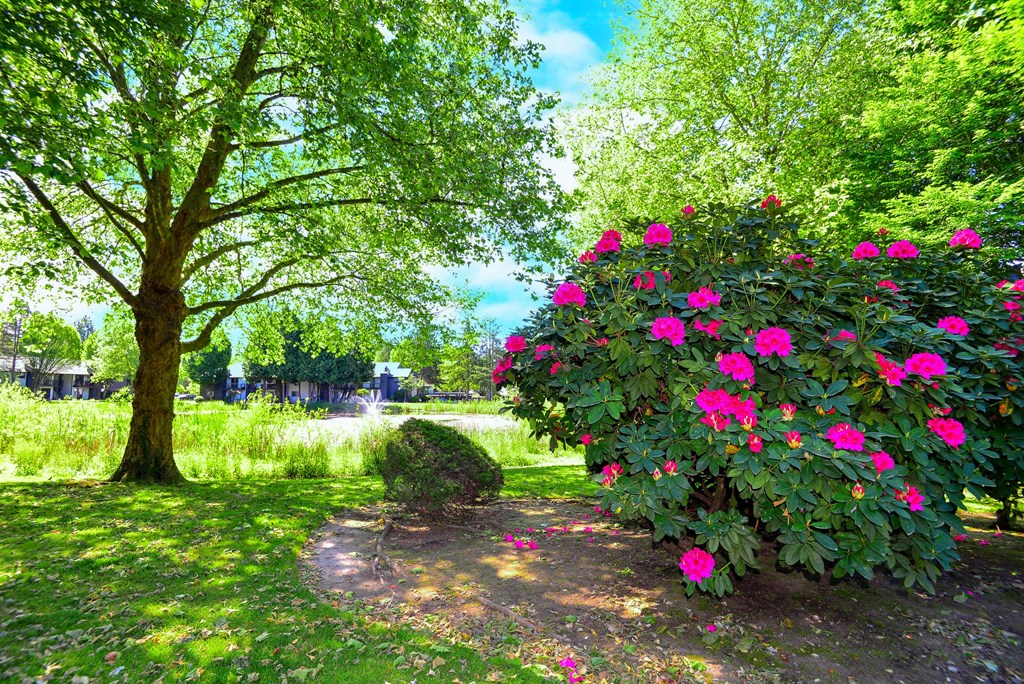 Flower landscaping at Woodlake Apartments, Washington 98034